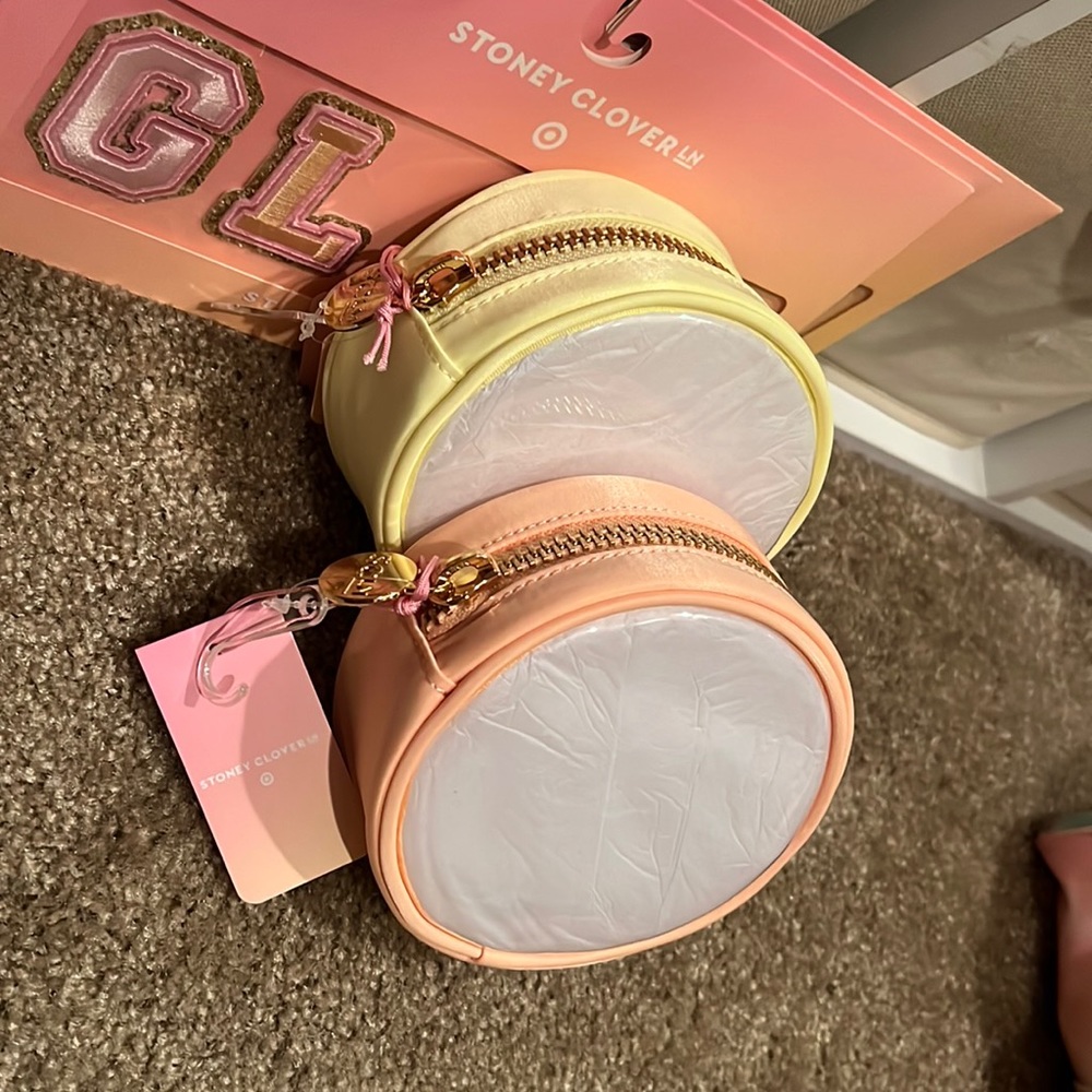 (2) round mini pouches: yellow and orange